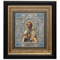 Икона Александр Невский - икона с серебром (юл-32)