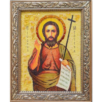 Іоанн Предтеча - Якісна ікона з бурштину, ручна робота (ар-125)