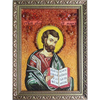 Марк Святой апостол и евангелист - икона из янтаря (ар-495)