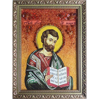 Марк Святой апостол и евангелист - икона из янтаря (ар-495)