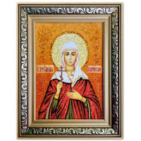 Ікона Свята Емілія - Іменна ікона з бурштину (ар-143/1)