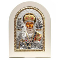 Николай Чудотворец - Икона арочной формы, в рамке из дерева (MA/E1108)
