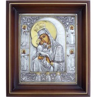 Мати божа Почаївська ікона з сріблом (ол-03)