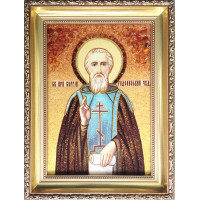 Ікона Сергій Радонежський - ікона із бурштину (ар-130/1)