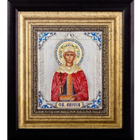 Икона Святая мученица Анисия Солунская - красивая именная икона с серебром (k-118)