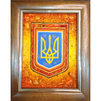 Картина із бурштину Герб України (rb-0300)