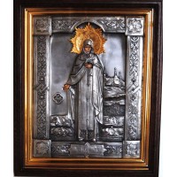 Агапіт Печерський - ікона з сріблом, дубовий кіот (ЮО-13)