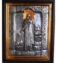 Агапіт Печерський - ікона з сріблом, дубовий кіот (ЮО-13)