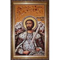 Александр Невский - янтарная икона (ар-355)
