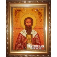 Анатолий Константинопольский - Красивая именная икона из янтаря (ар-140)