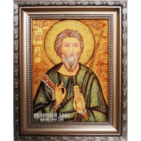 Андрей - Достойная именная икона из янтаря (Ар-81)