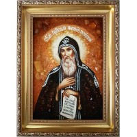 Антоний Печерский - икона из янтаря (ар-78)