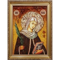 Аполлония Александрийская - Красивая янтарная икона (ар-134)