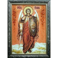 Архангел Михаїл, у повний зріст - ікона з бурштину (ар-285)