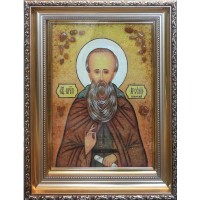 Арсений Великий - икона из янтаря (ар-303)