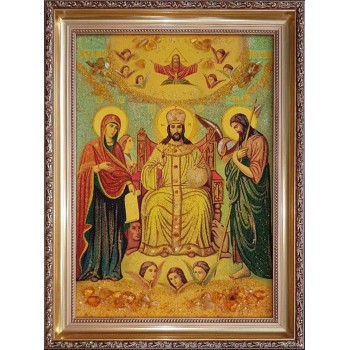 Царь славы - икона из янтаря (ар-361)