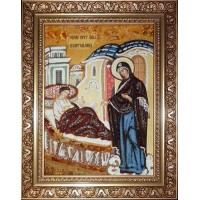Целительница - икона из янтаря (ар-359)