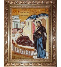 Целительница - икона из янтаря (ар-359)