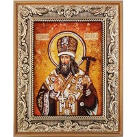 Димитрий Ростовский - янтарная икона (ар-338)