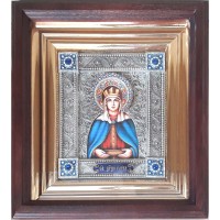 Елена - именная икона с серебром, в дубовом киоте (юл-35)
