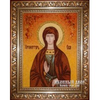 Ева - Именная икона из янтаря (бурштину) ручной работы (Єва)