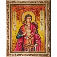 Евстафий Апсильский - икона из янтаря (ар-388)