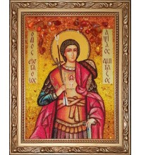 Евстафий Апсильский - икона из янтаря (ар-388)