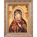 Феодоровская икона Божьей Матери - икона из янтаря (ар-384)
