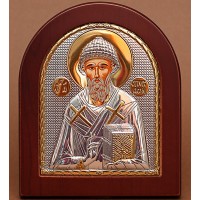 Грецька ікона Спиридон Триміфунтський - ікона зі сріблом та позолотою (GOLD)
