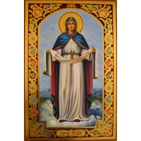 Ікона Божої Матері Покрова - писана ікона, сусальне золото (гр-42)