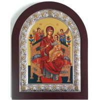 Ікона Божої Матері " Всецариця (Пантанасса) - ікона з Греції, з сріблом 20*25 см (EK305-104XAG)