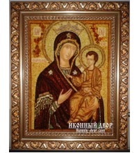 Икона Божией Матери Избавительница - икона ручной работа, из янтаря (ар-20)