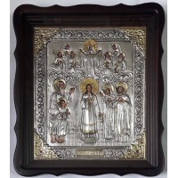 Икона Покров Пресвятой Богородицы - икона с серебром (хм-76)
