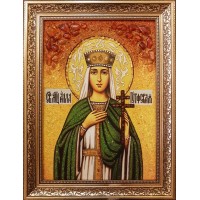 Икона святая мученица Алла Готфская - икона из янтаря (ар-381)