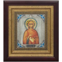 Икона Святая праведная Анна, мать пресвятой Богородицы - икона с серебром (k-28)
