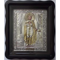 Икона святой Александр Невский - икона с серебром (хм-74)