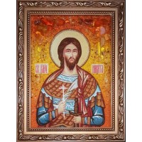 Ікона Святий Нікіта Воїн - іменна ікона із бурштину (ар-370)