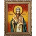 Икона Святой Василий Великий - янтарная икона (ар-331)