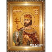 Икона Ярослав Мудрый, князь - Икона из янтаря (ар-3)