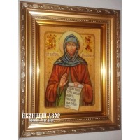 Именная икона из янтаря Святая Аполлинария (ар-163)
