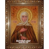 Именная икона Святая Анна - красивая икона из янтаря (ар-214)