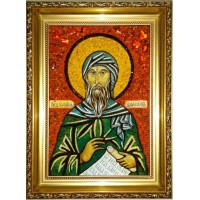 Иоанн Дамаскин - икона из янтаря (ар-325)