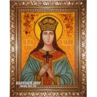 Улянія Ольшанська - іменна ікона з бурштину ручної роботи (ар-196)
