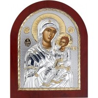 Иверская икона Пресвятой Богородицы - Икона из Греции в красивой арочной рамке (GOLD)