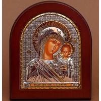 Казанская Божья Матерь - Греческая икона с серебром и позолотой (GOLD)