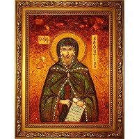 Леонтий - икона с янтарем (ар-67)