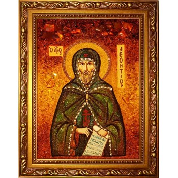 Леонтий - икона с янтарем (ар-67)
