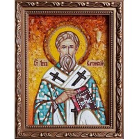 Лев Катанский - икона из янтаря (ар-364)