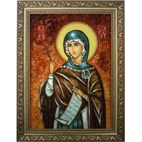 Марина (Маргарита) Антіохійська - ікона з янтаря (ар-288)
