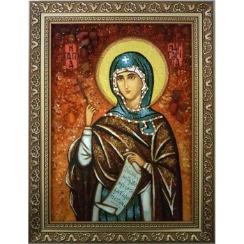 Марина (Маргарита) Антіохійська - ікона з янтаря (ар-288)
